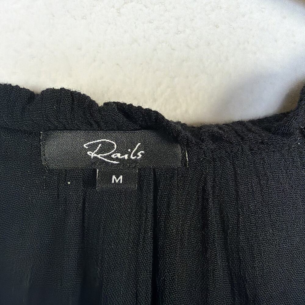 Rails Black Long Sleeve layered Mini Dress bohemian cottagecore victorian medium - Picture 4 of 12